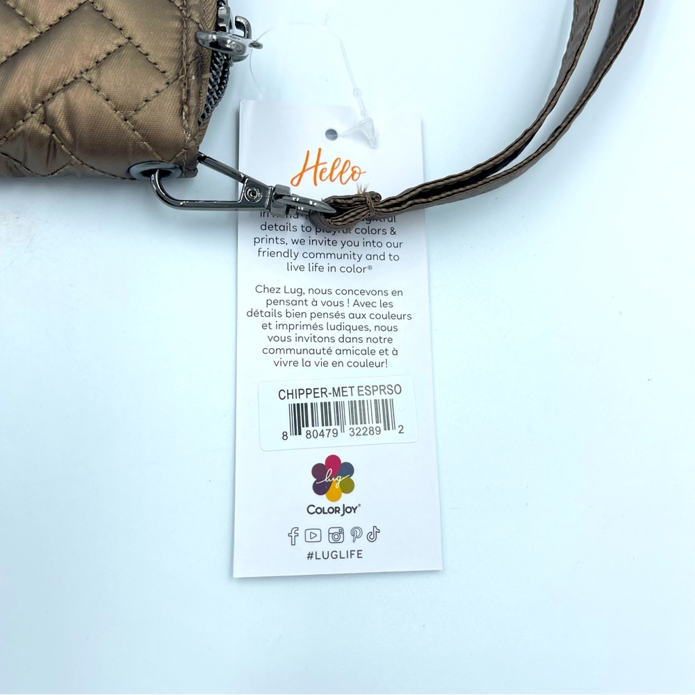 Lug Chipper Wristlet RFID Wallet Metallic Espresso NWT - Picture 6 of 8